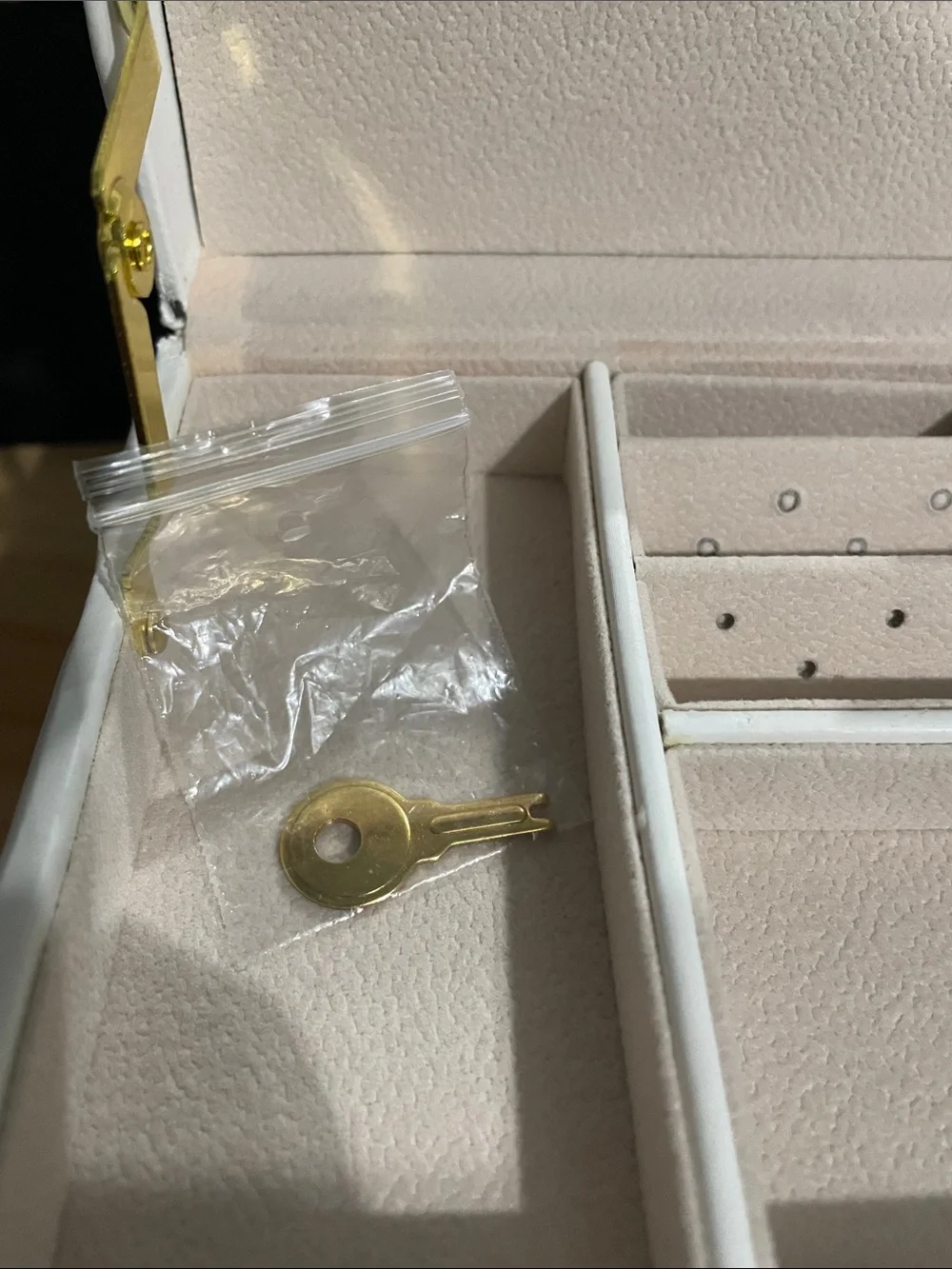 White Jewelry Box with Gold Hardware - Women Accessories